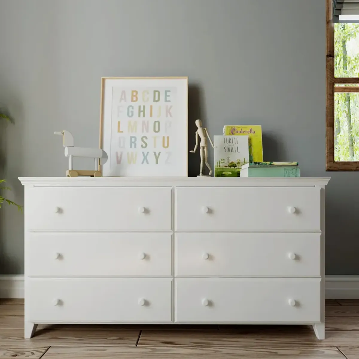 Snow Flake 6 Drawer Dresser