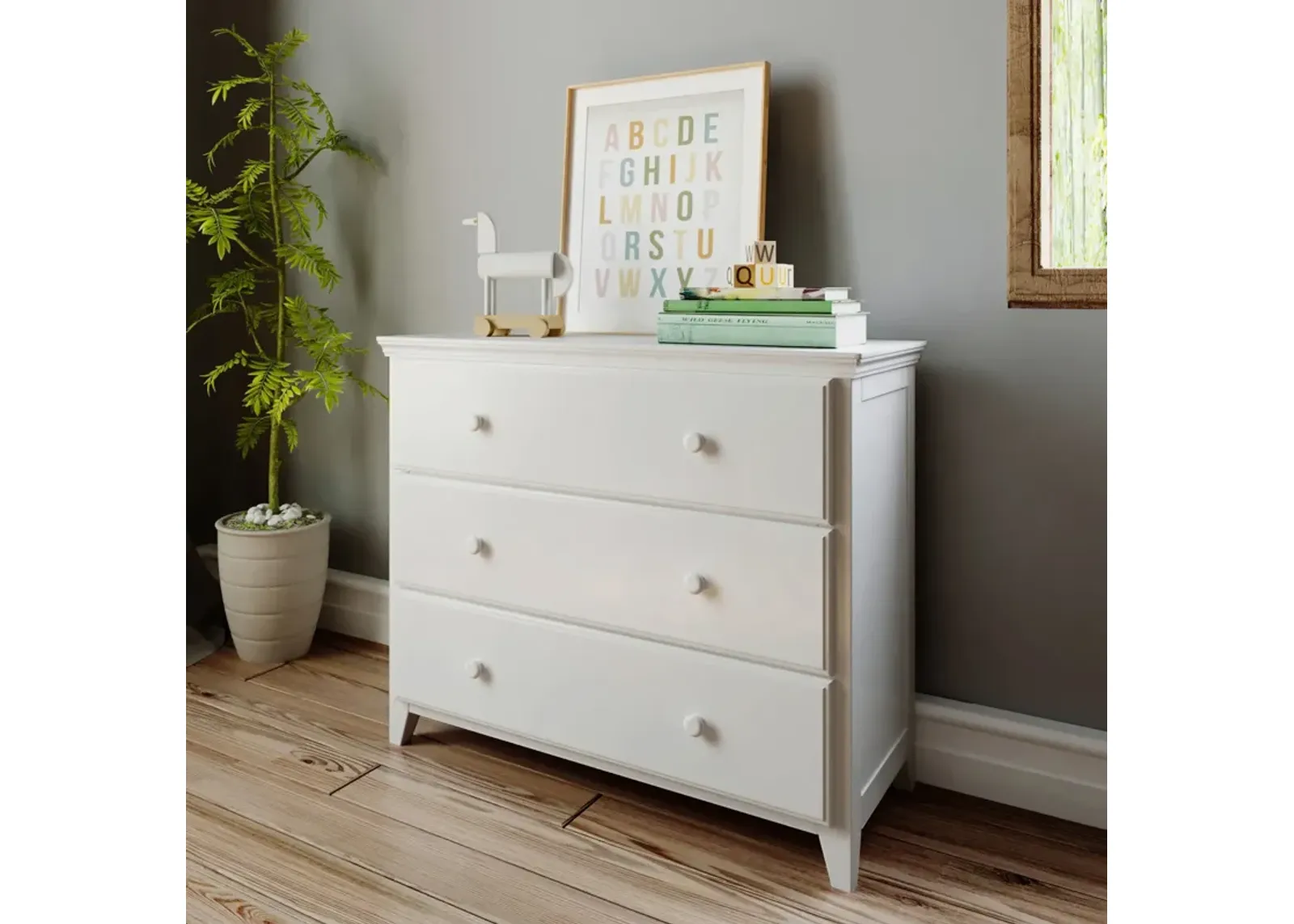 Snow Flake 3 Drawer Dresser