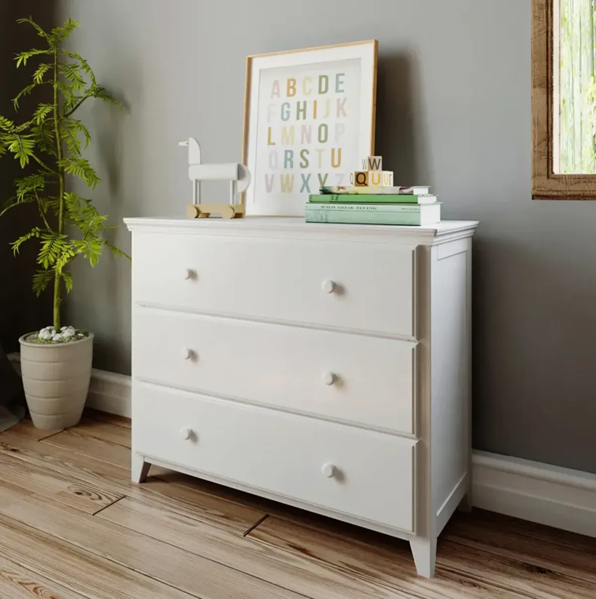 Snow Flake 3 Drawer Dresser