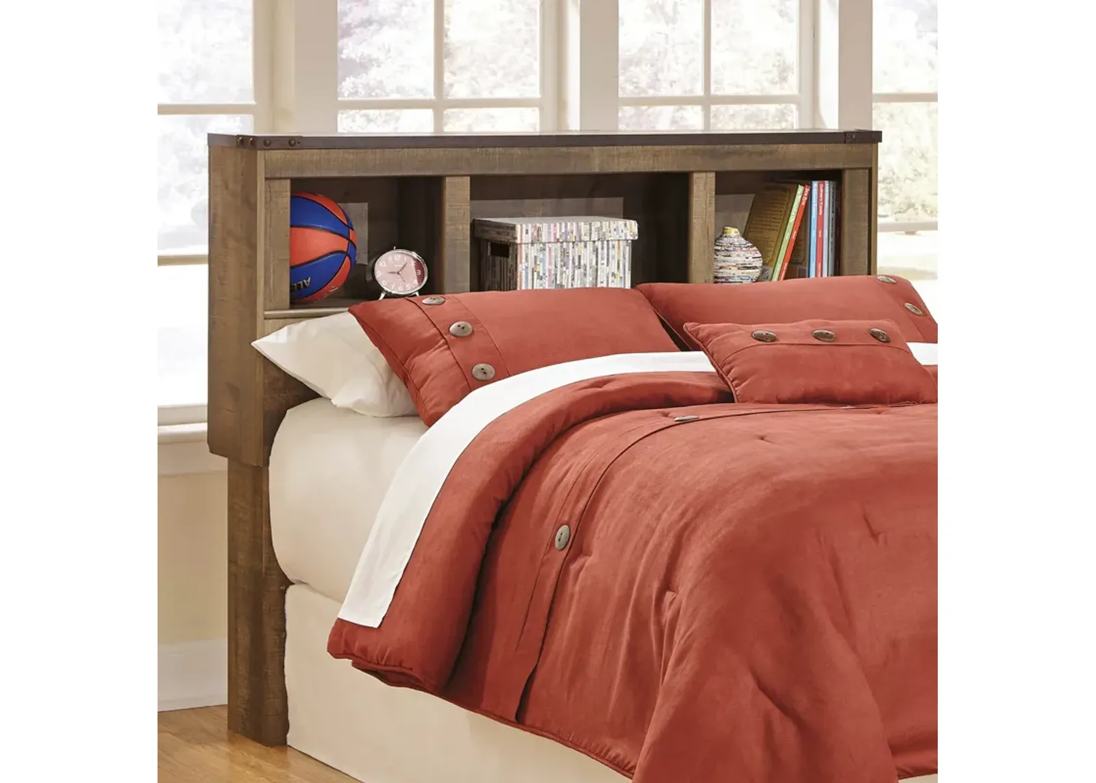 Trinell Youth Bedroom Bookcase Headboard