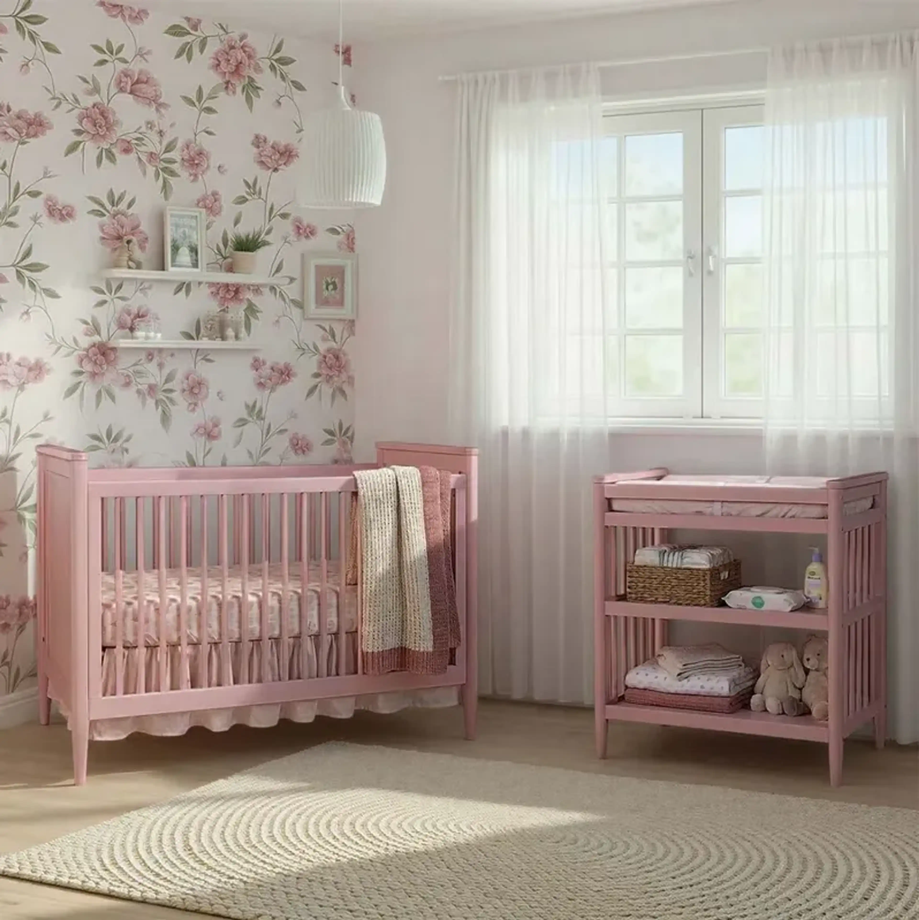 Modern Nursery Pink Changing Table Bernie And Phyls Furniture ...