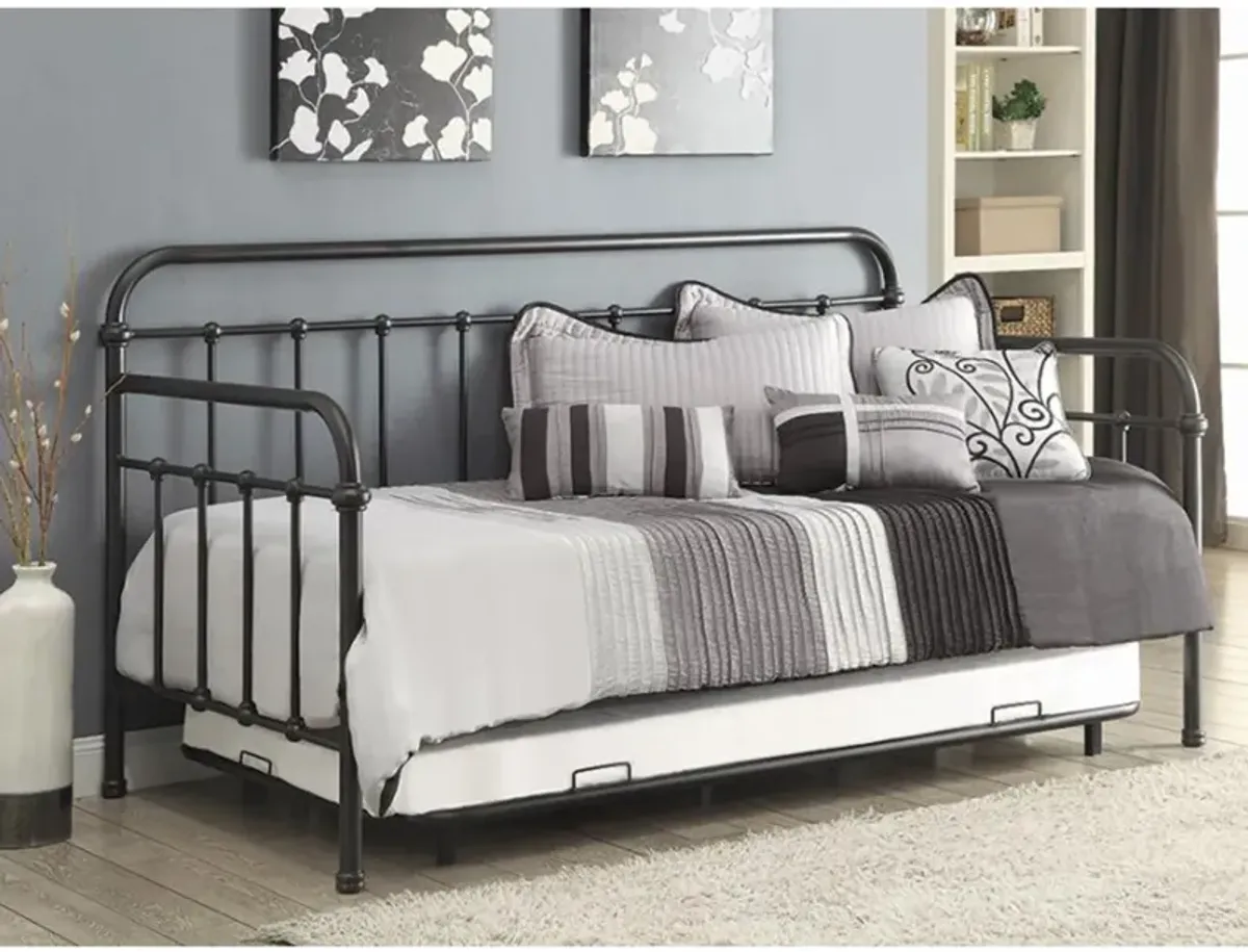 Black Metal Daybed with Trundle