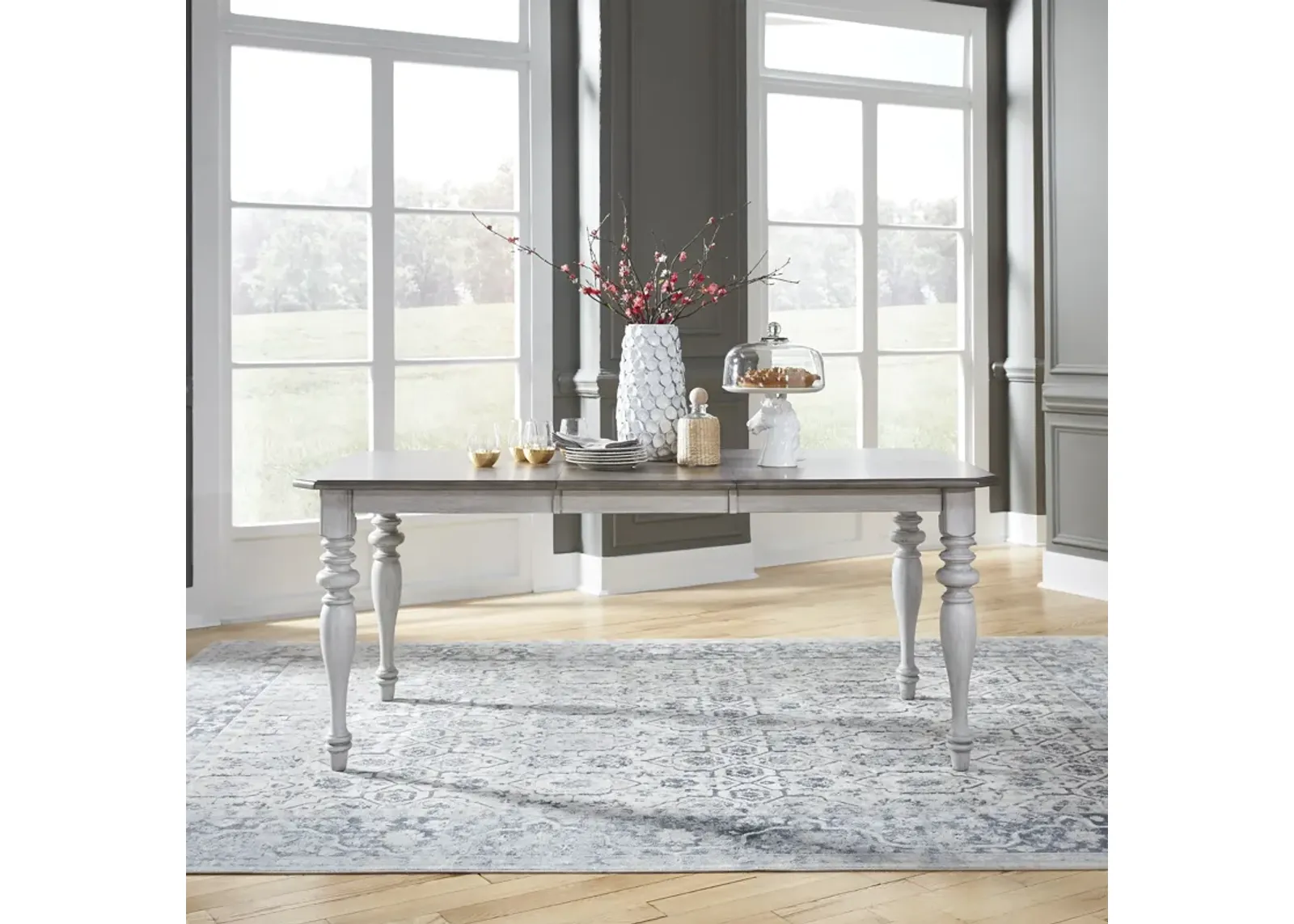 Ocean Isle White/Pine Rectangular Dining Table