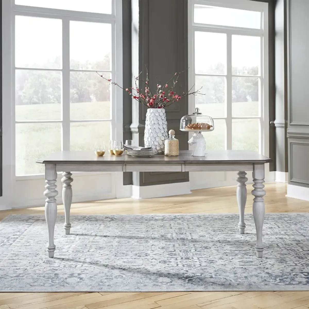 Ocean Isle White/Pine Rectangular Dining Table