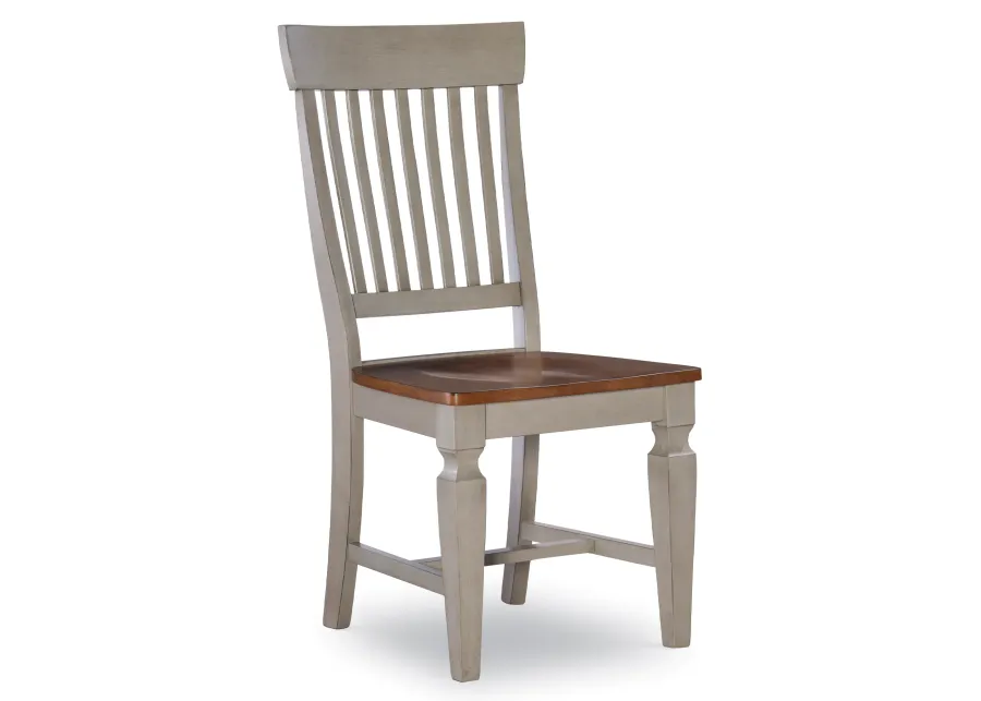 Vista Hickory/Stone Slatback Side Chair