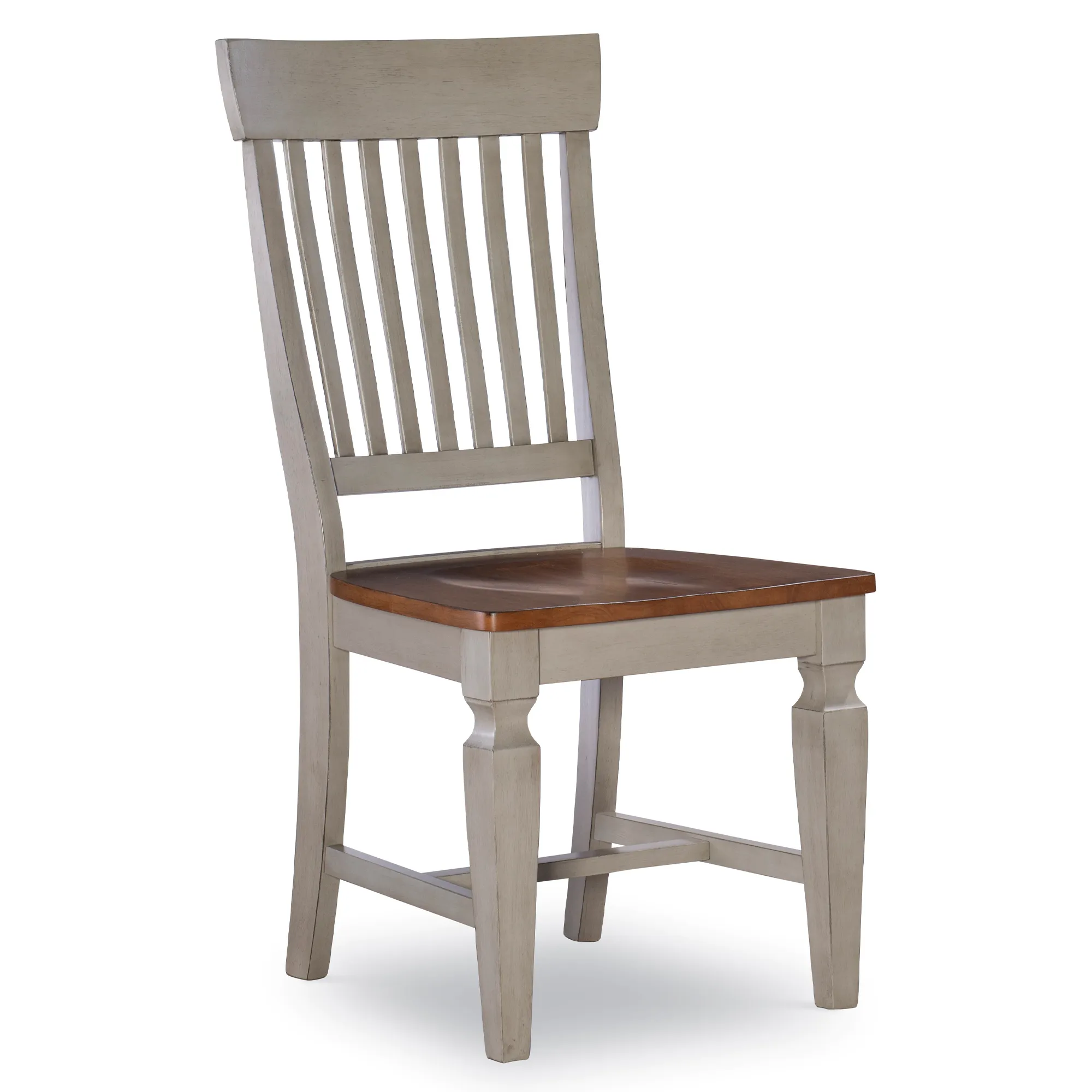 Vista Hickory/Stone Slatback Side Chair