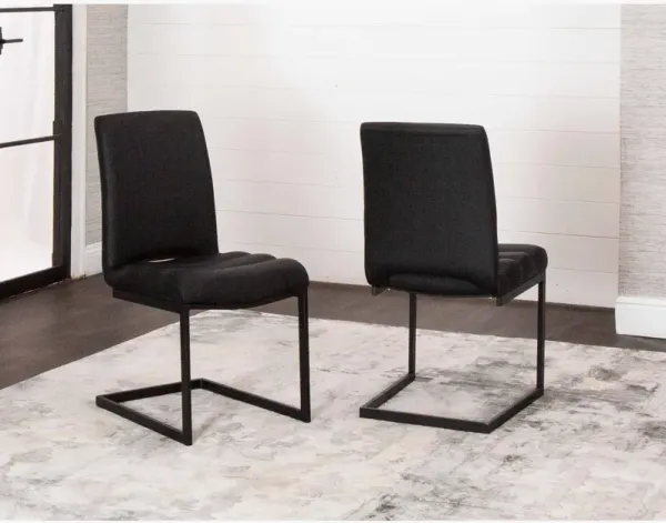 Dyane Black Upholstered Side Chair