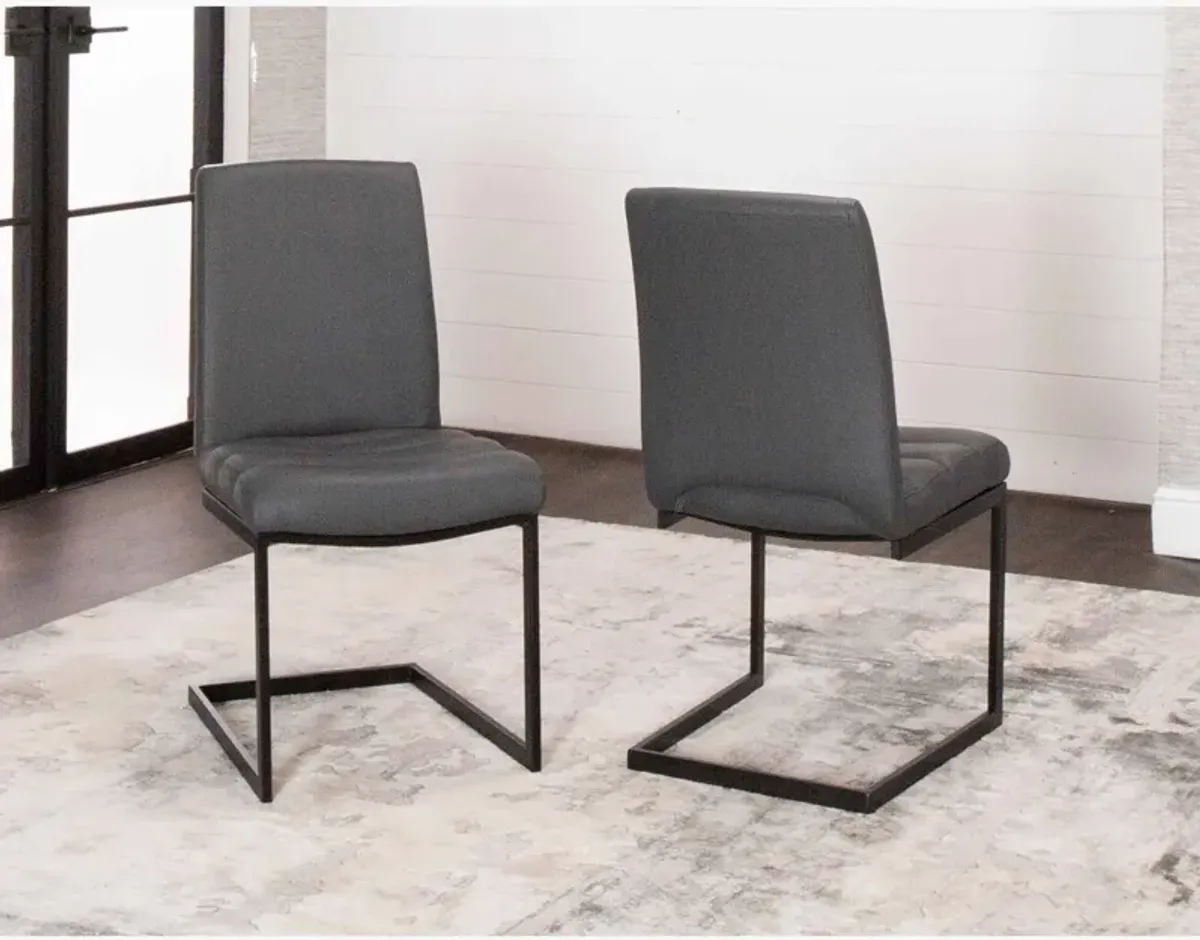 Dyane Charcoal Upholstered Side Chair