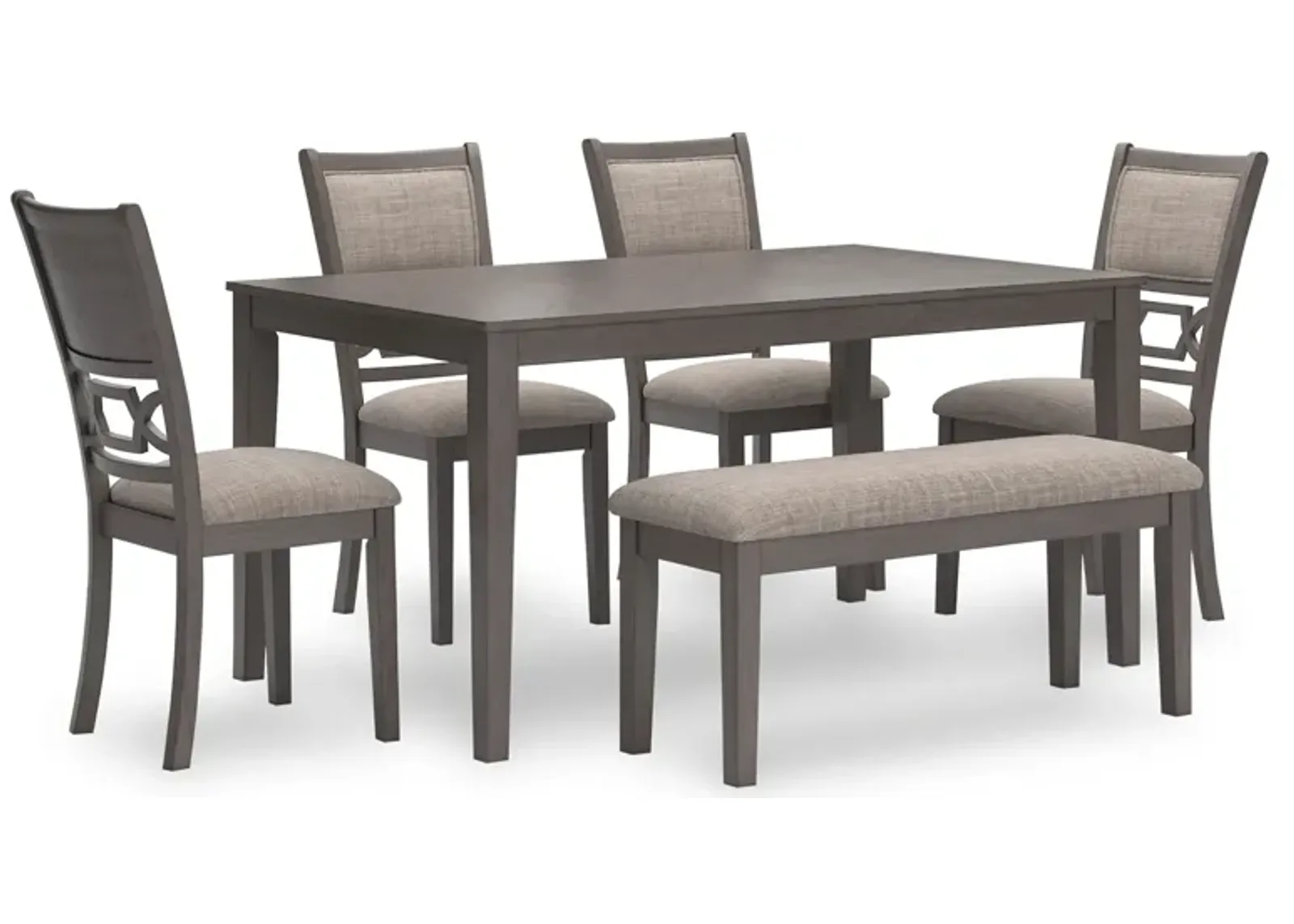 Wrenning 6 Piece Dining Set (Table with 4 Side Chairs and Bench)