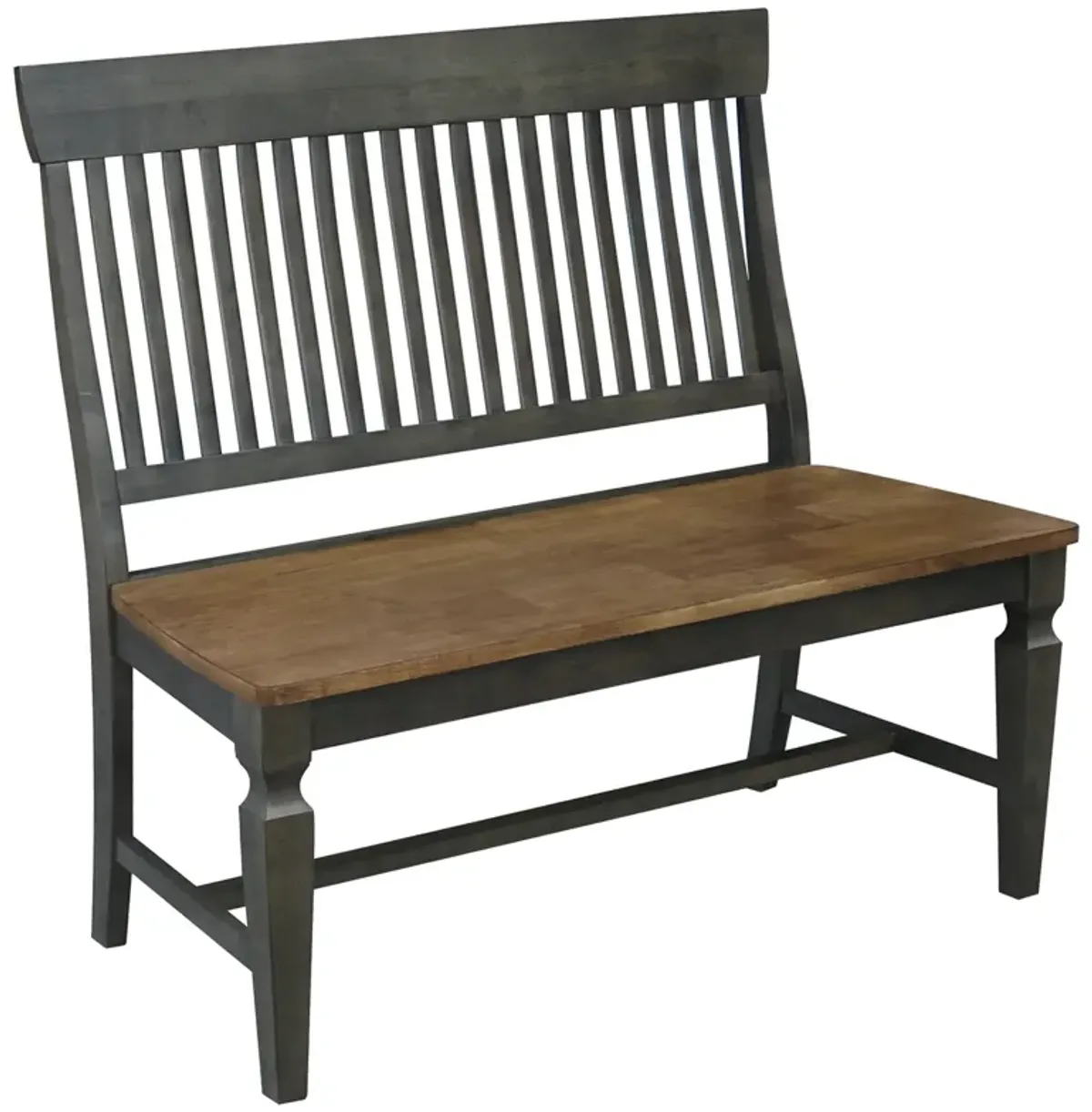 Vista Hickory/Coal Slatback Bench