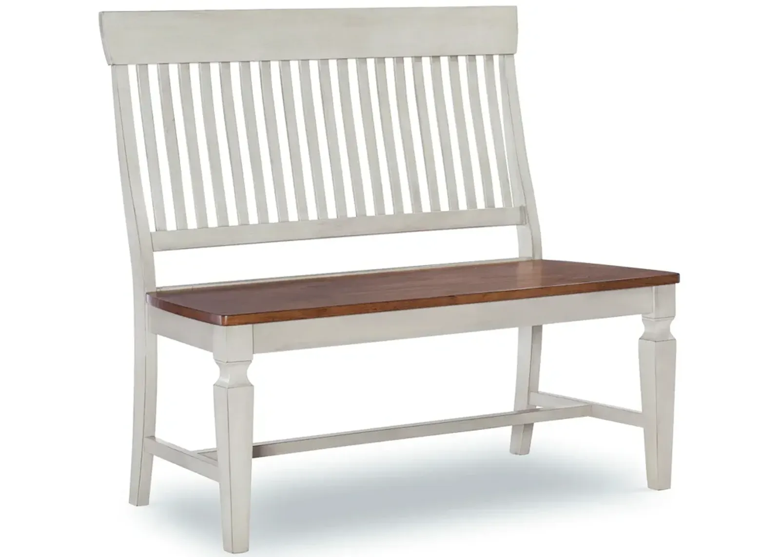 Vista Hickory/Shell Slatback Bench