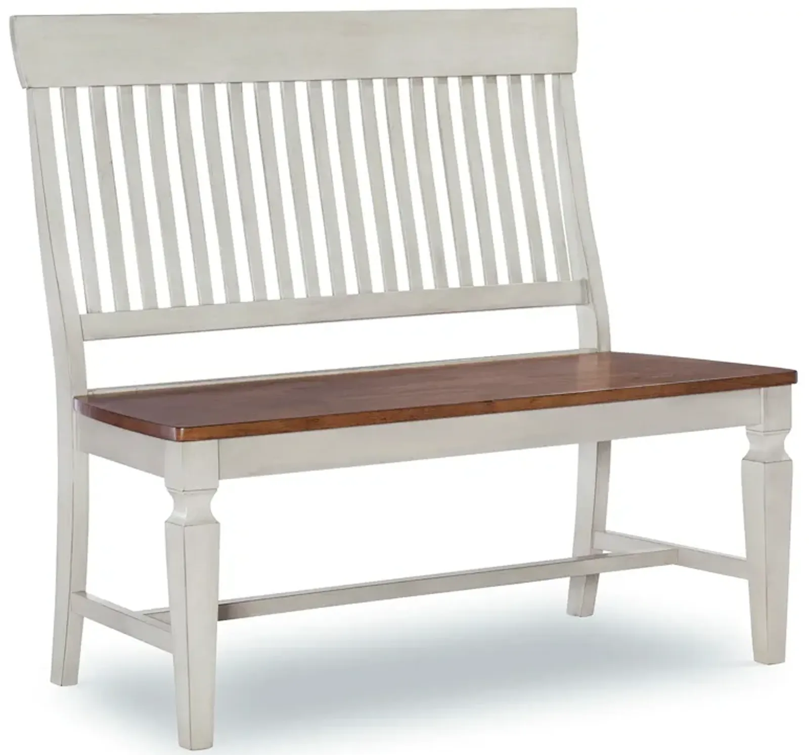 Vista Hickory/Shell Slatback Bench