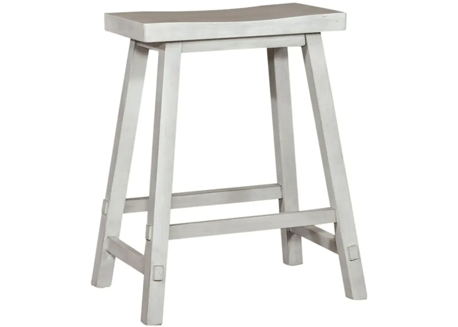 Creations White Backless Stool