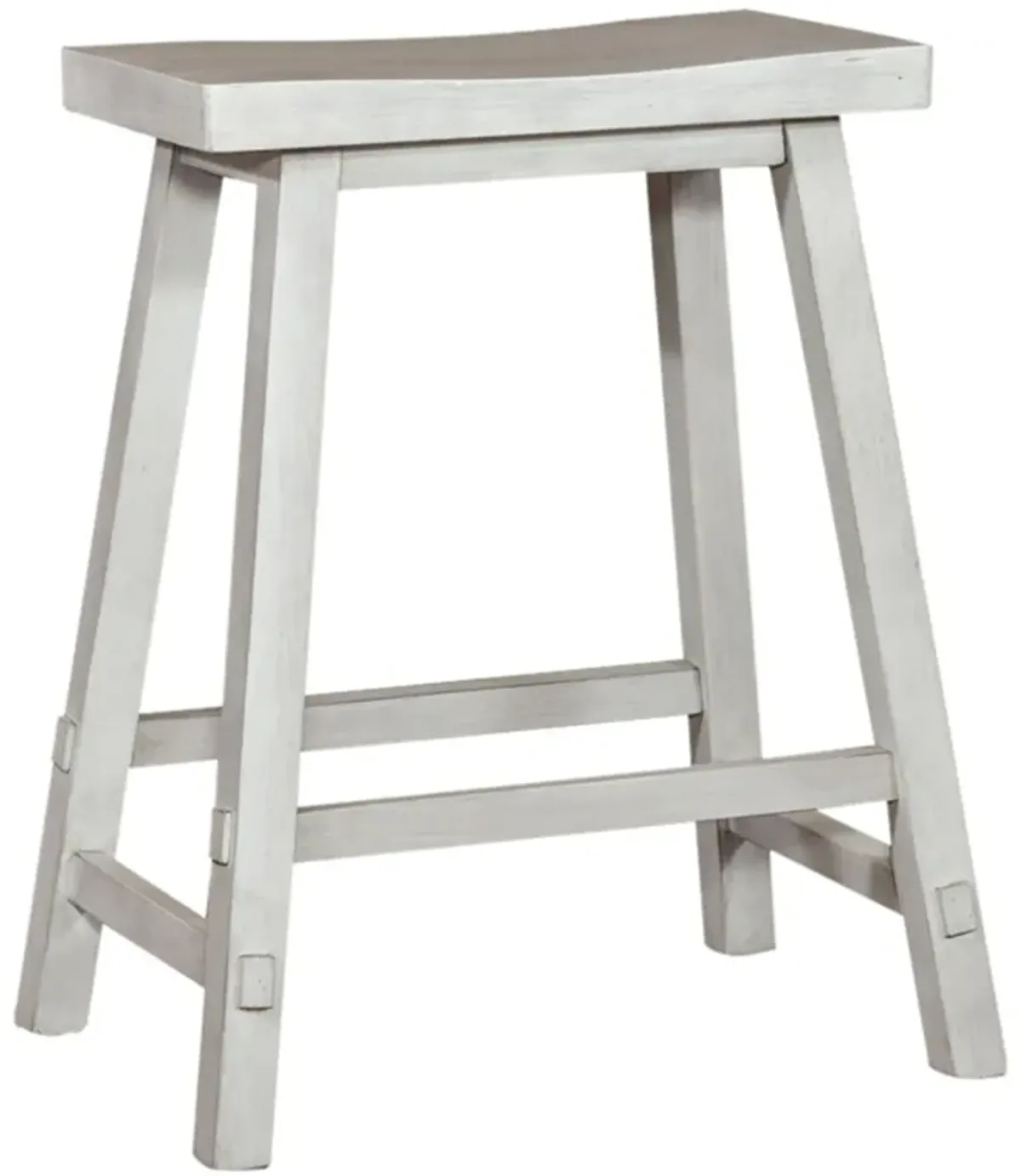 Creations White Backless Stool