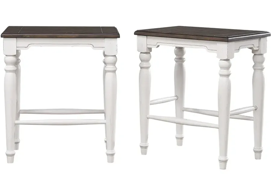 French Country Backless Stool