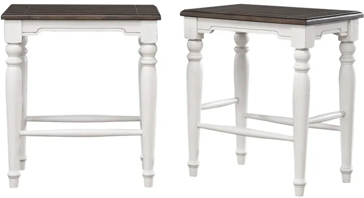 French Country Backless Stool