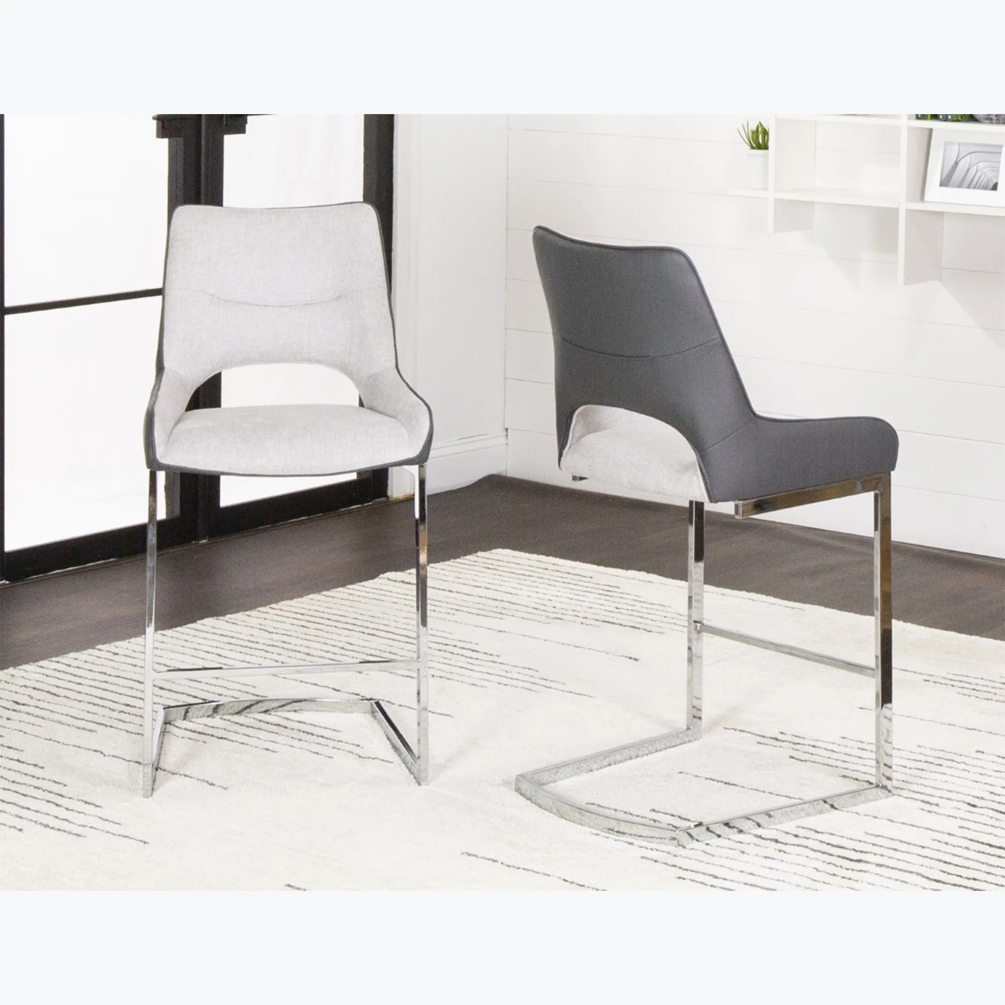 Cara Two Tone Charcoal/Gray Counter Stool