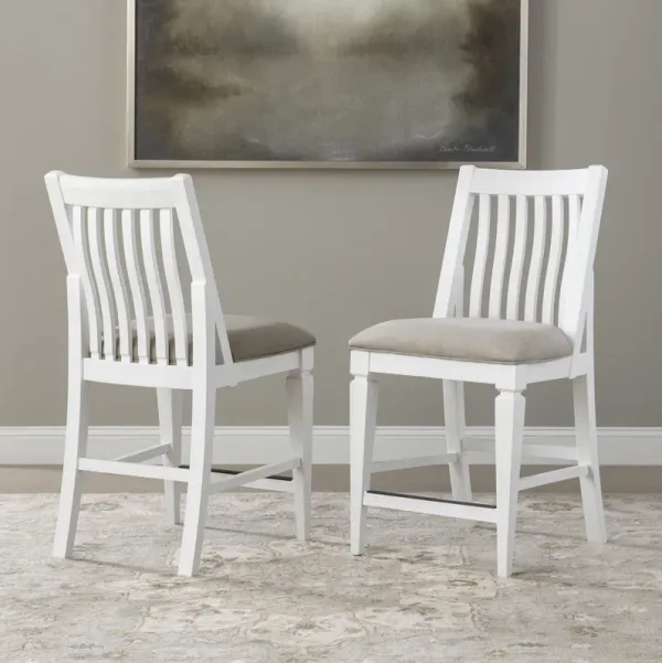 Essex White Upholstered Stool