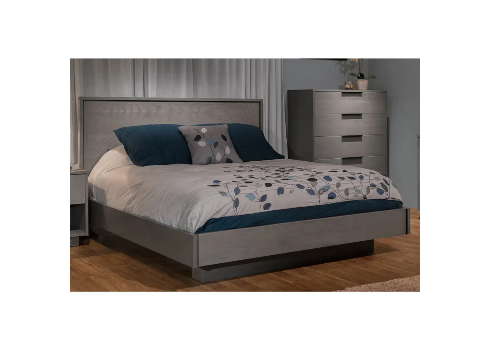 Sheffield Light Grey Platform Bed