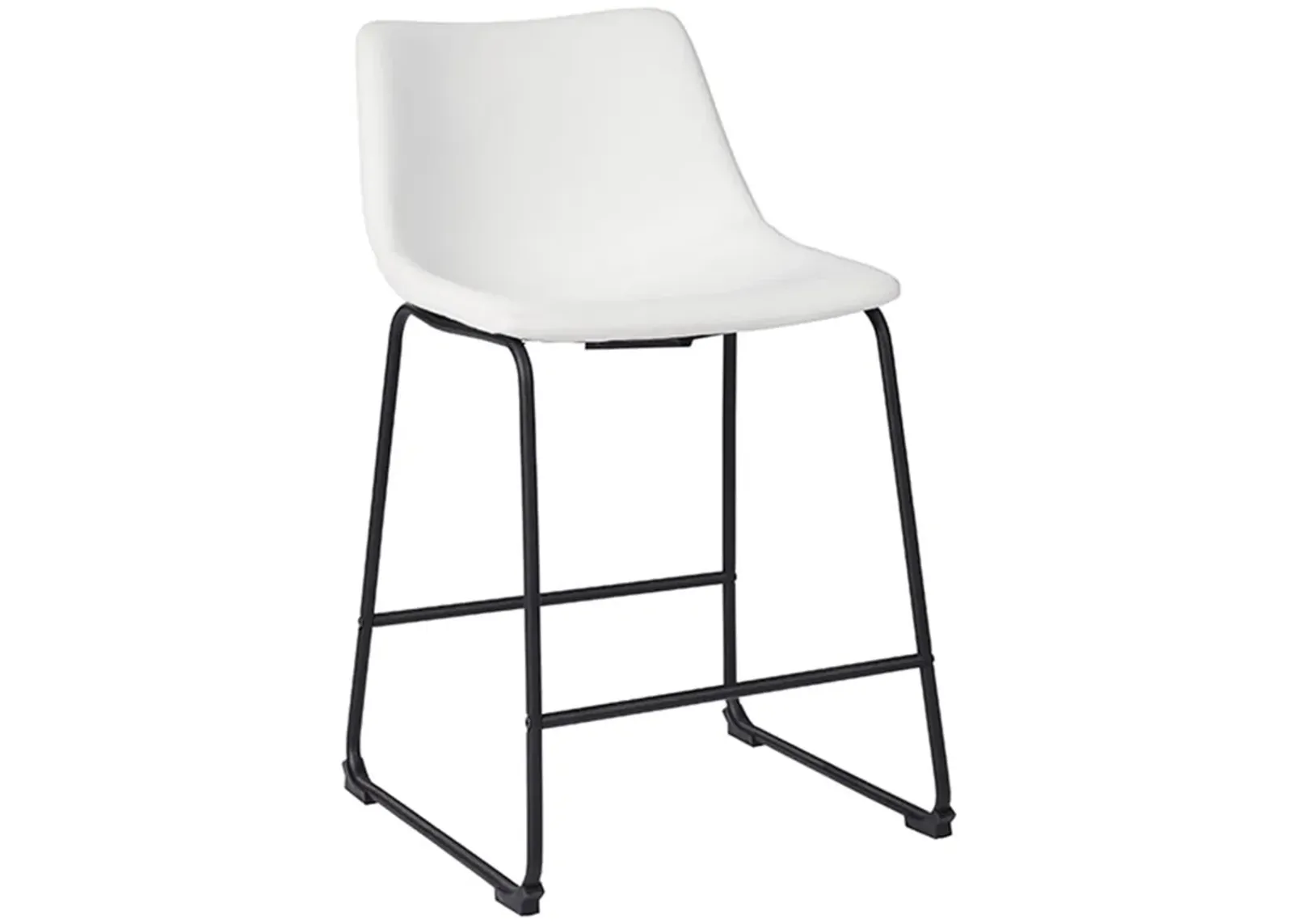 Centiar White Upholstered Counter Stool