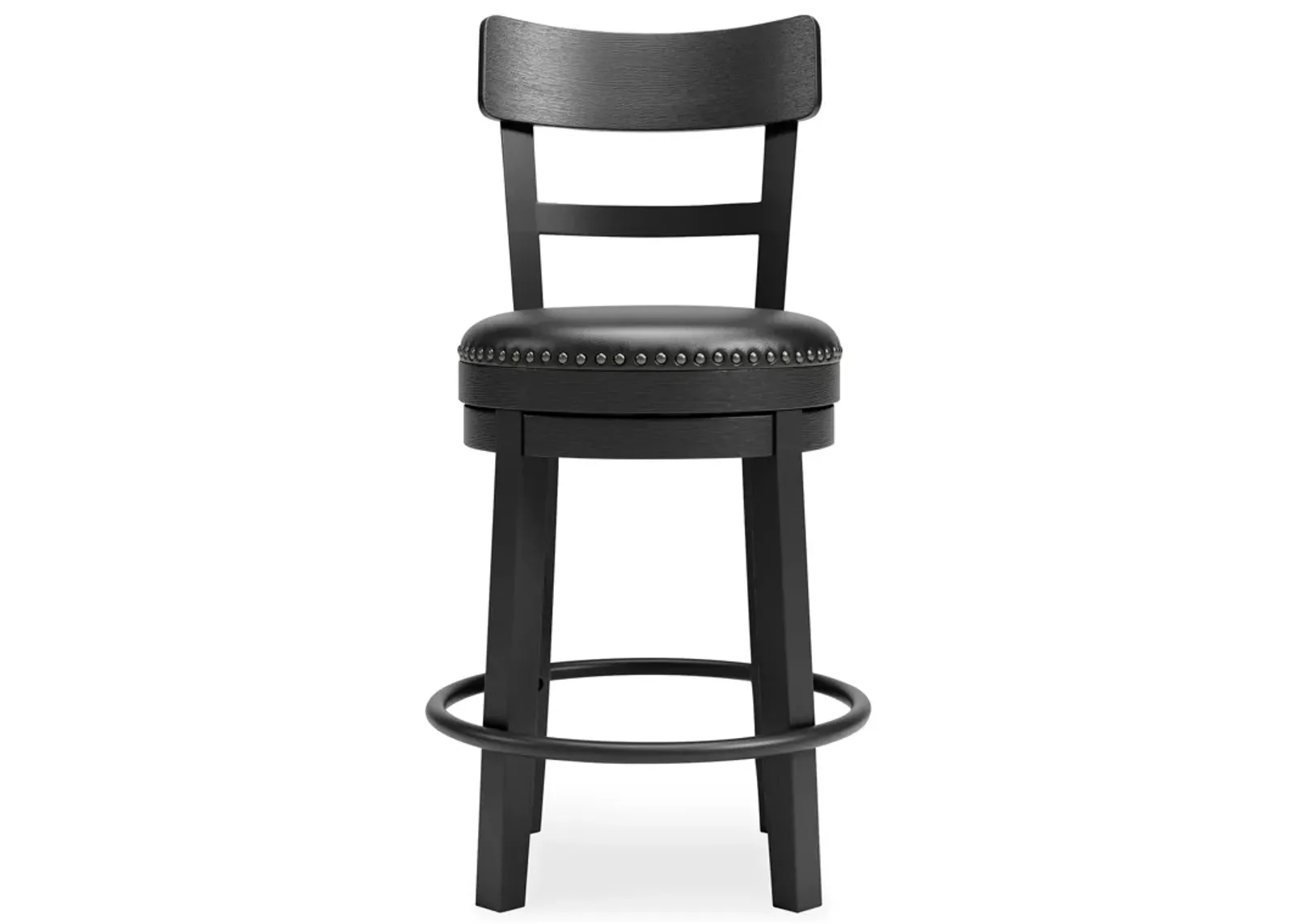 Valebeck Black Upholstered Counter Stool