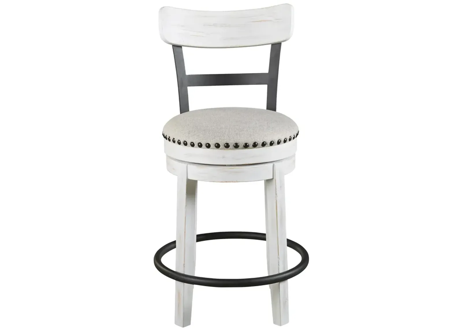 Valebeck White Upholstered Counter Stool