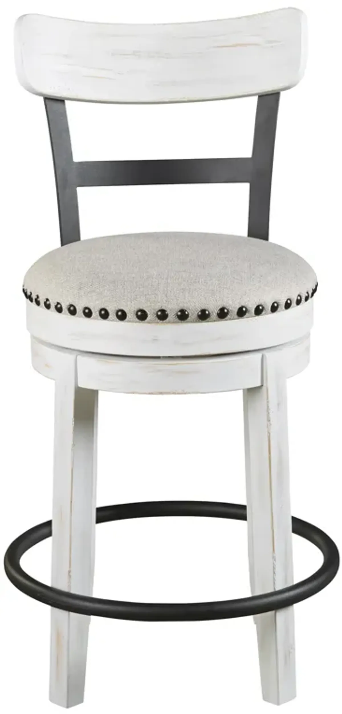 Valebeck White Upholstered Counter Stool