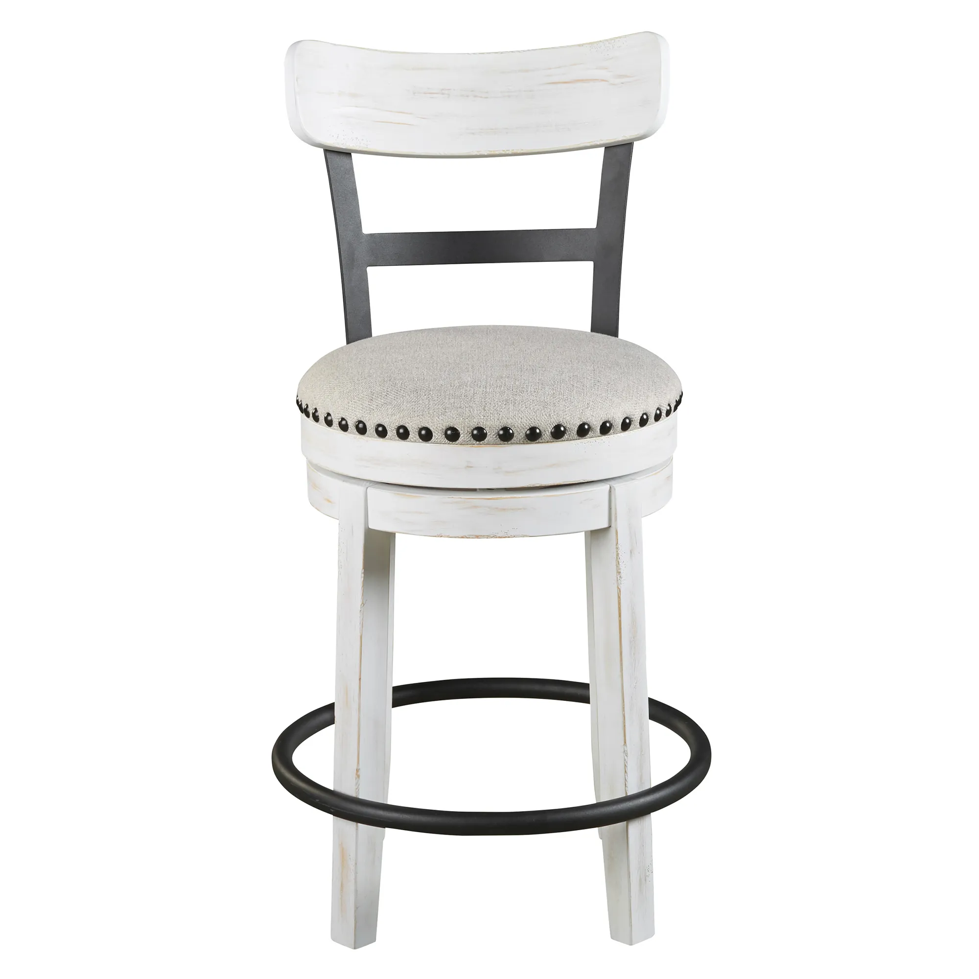 Valebeck White Upholstered Counter Stool