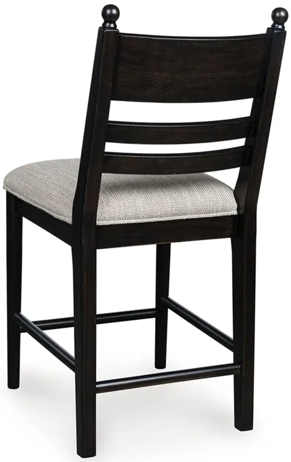 Country Manor Black Ladderback Upholstered Stool