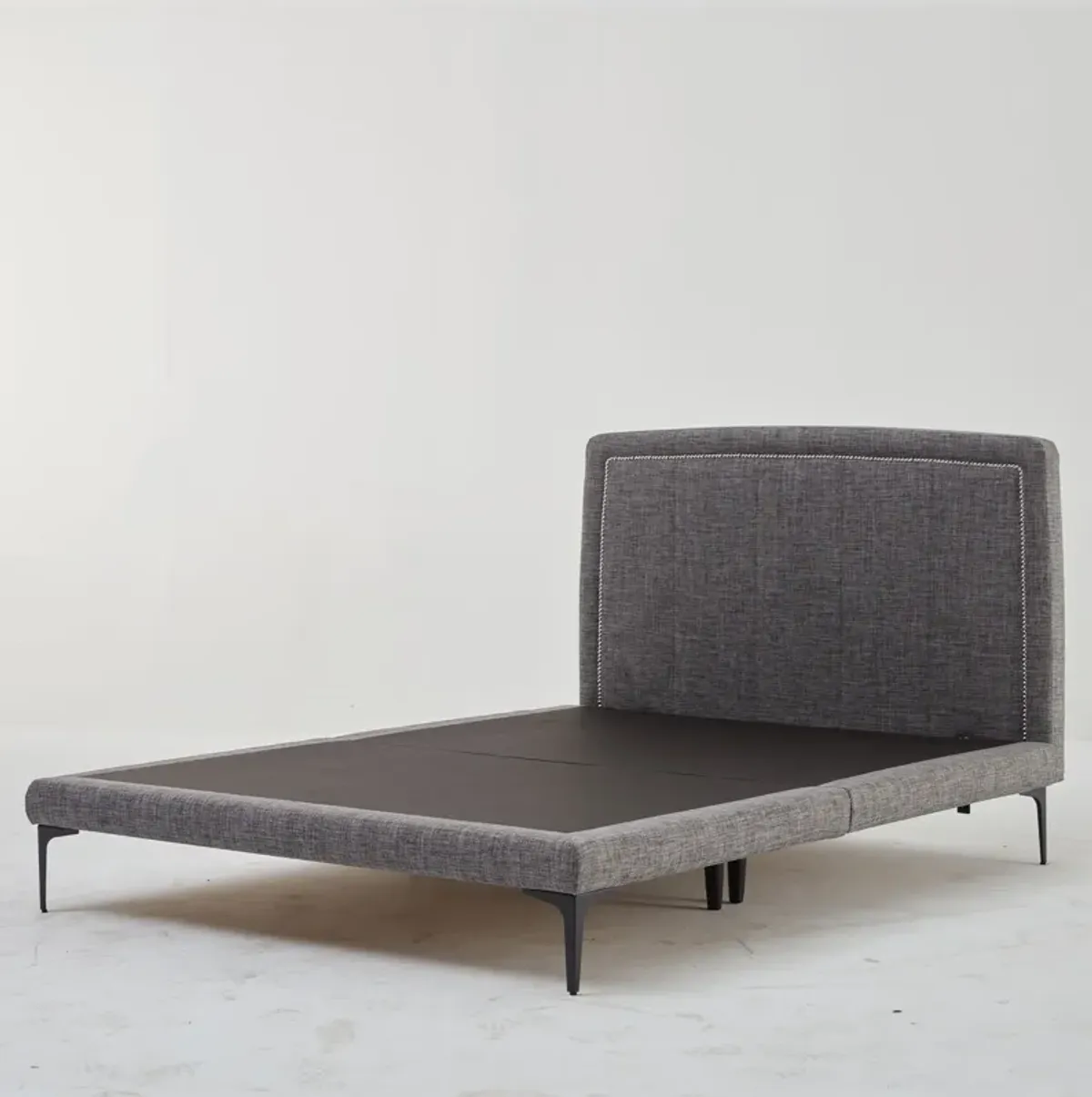 Spencer Grey Upholstered Platform Bed