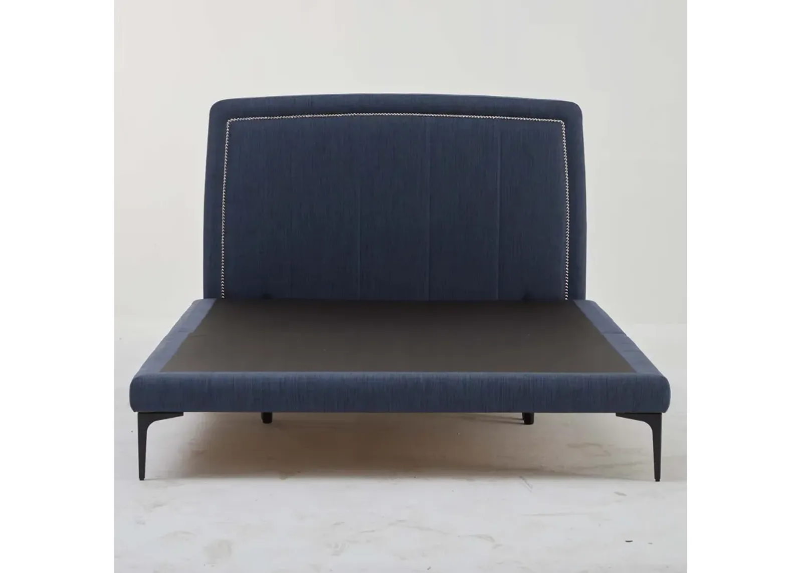 Spencer Navy Upholstered Platform Bed