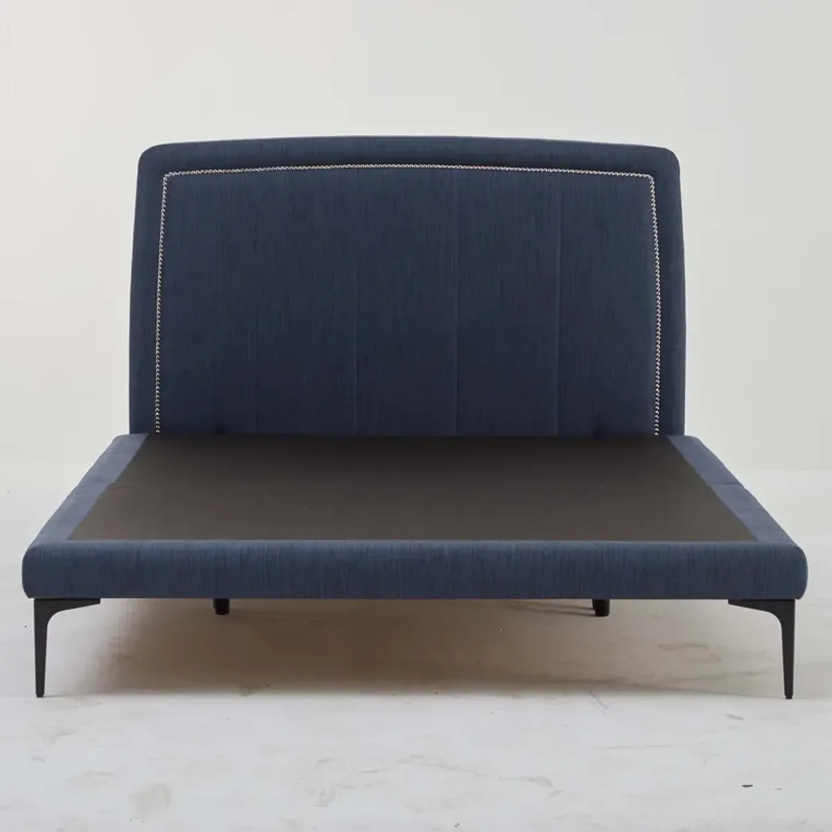 Spencer Navy Upholstered Platform Bed