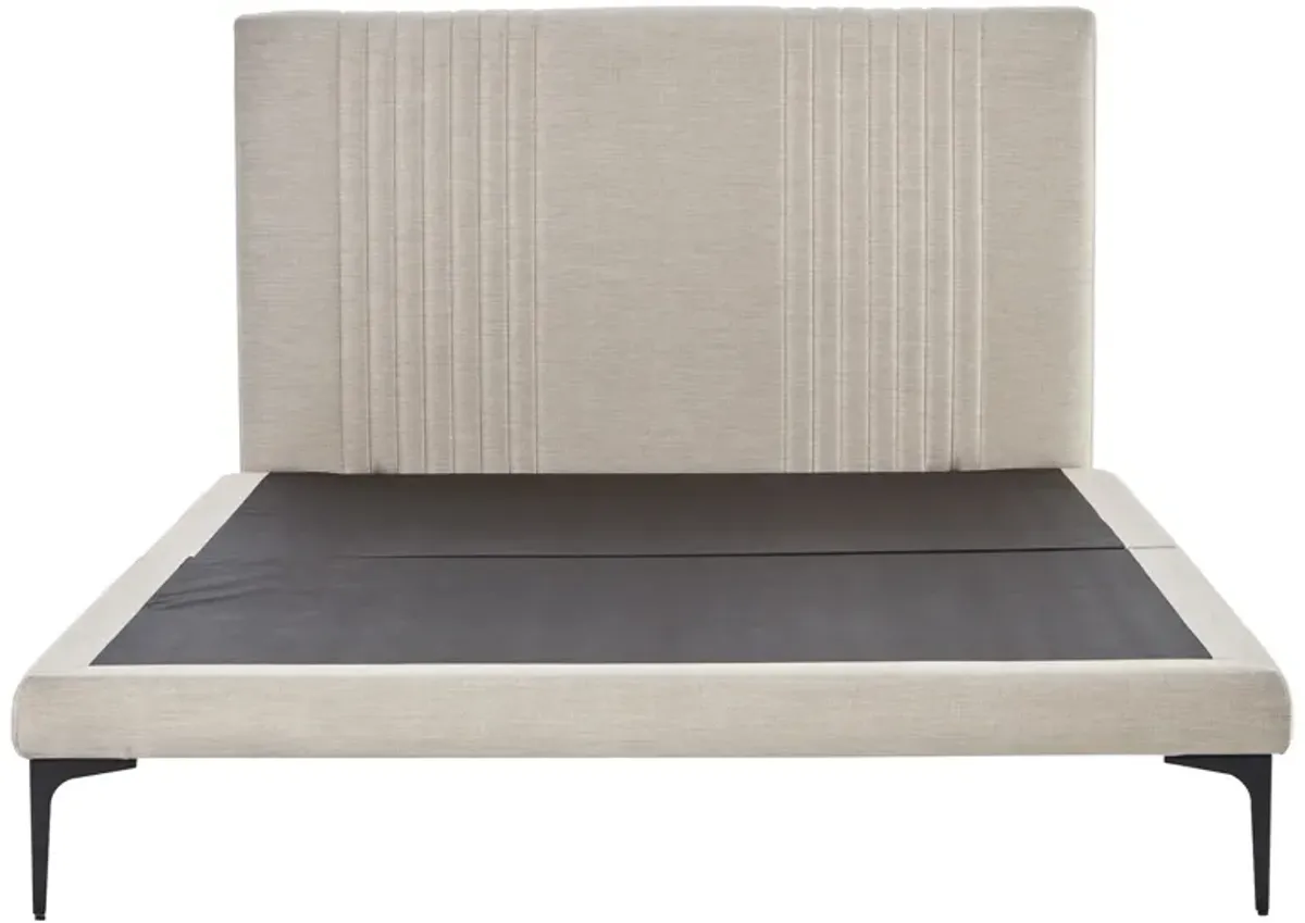 Sidney Cream Upholstered Platform Bed