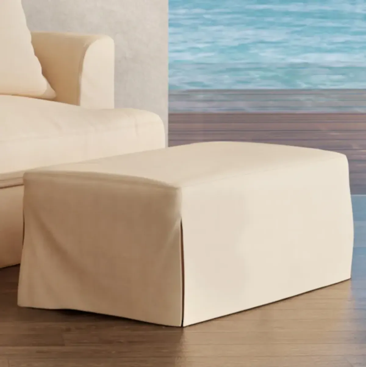 Newport Sahara Slipcover Ottoman