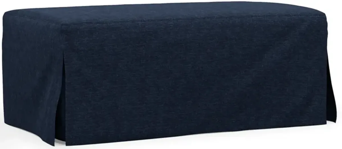 Newport Navy Slipcover Ottoman