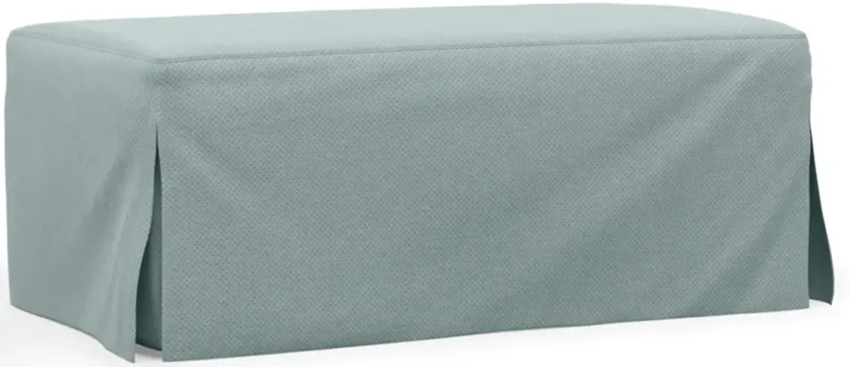 Newport Light Blue Slipcover Ottoman