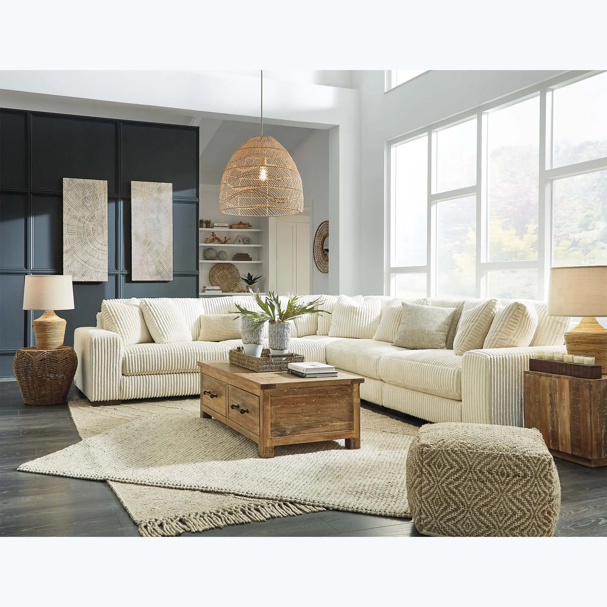 Lindyn Ivory 5 Piece Sectional