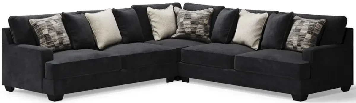 Rawcliffe Charcoal 3 Piece Sectional