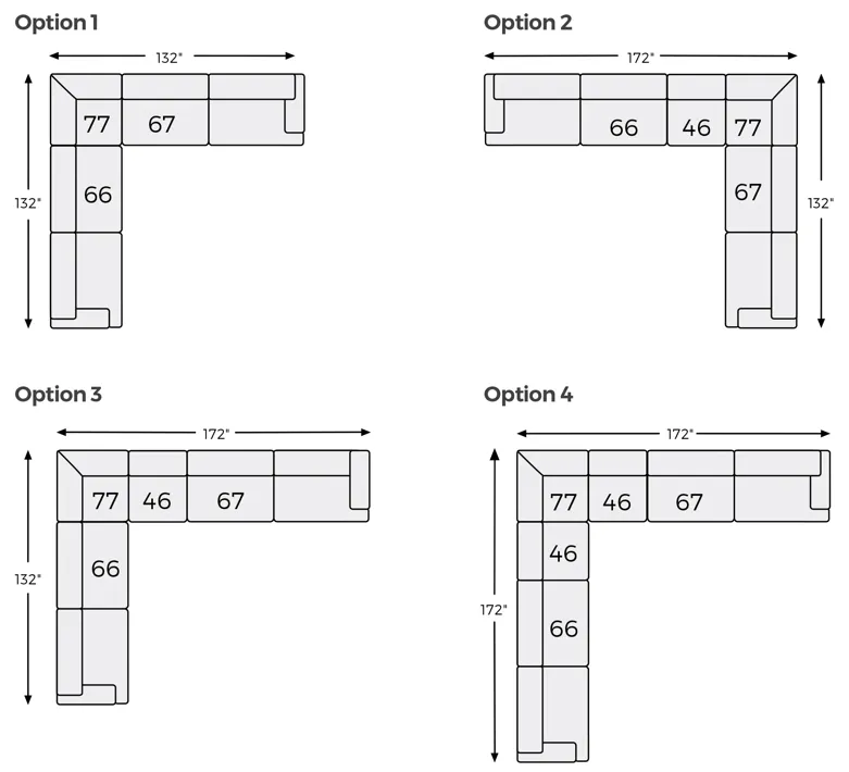 Rawcliffe Charcoal 4 Piece Sectional