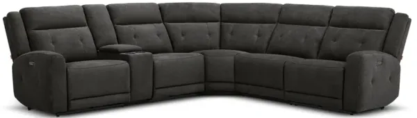 Bronco Coffee 6 Piece Power Headrest Reclining Sectional