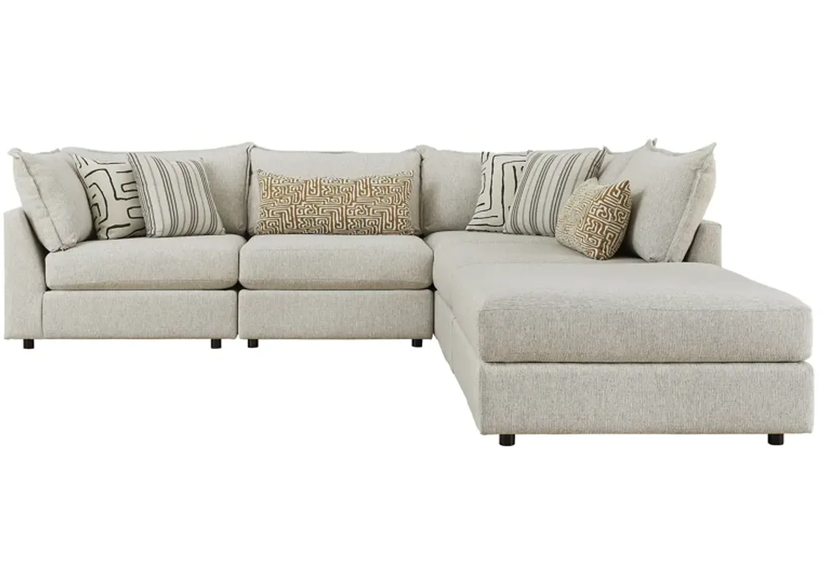 Durango Pewter 4 Piece Modular Sectional (2 Corners and 2 Armless Chairs)