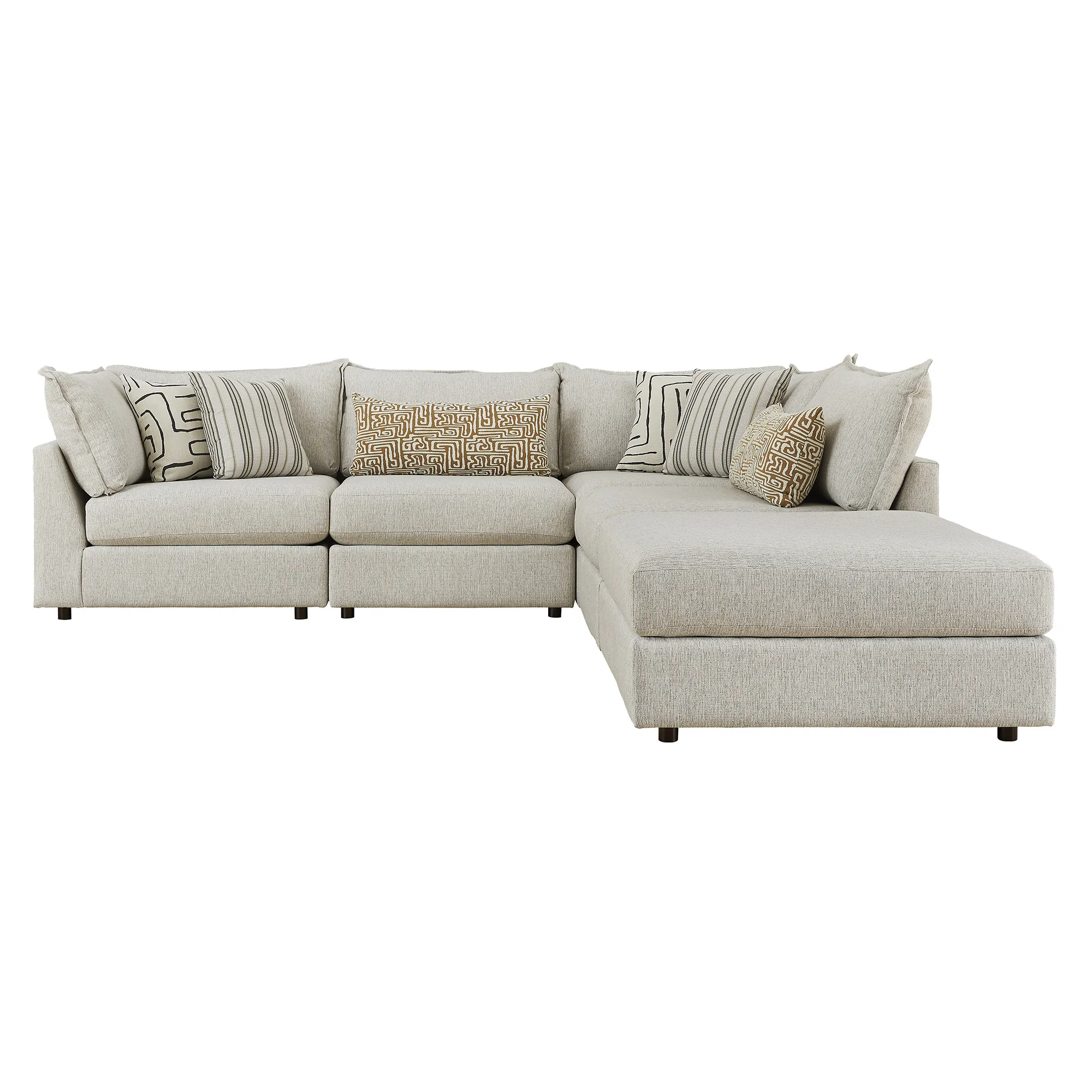 Durango Pewter 4 Piece Modular Sectional (2 Corners and 2 Armless Chairs)