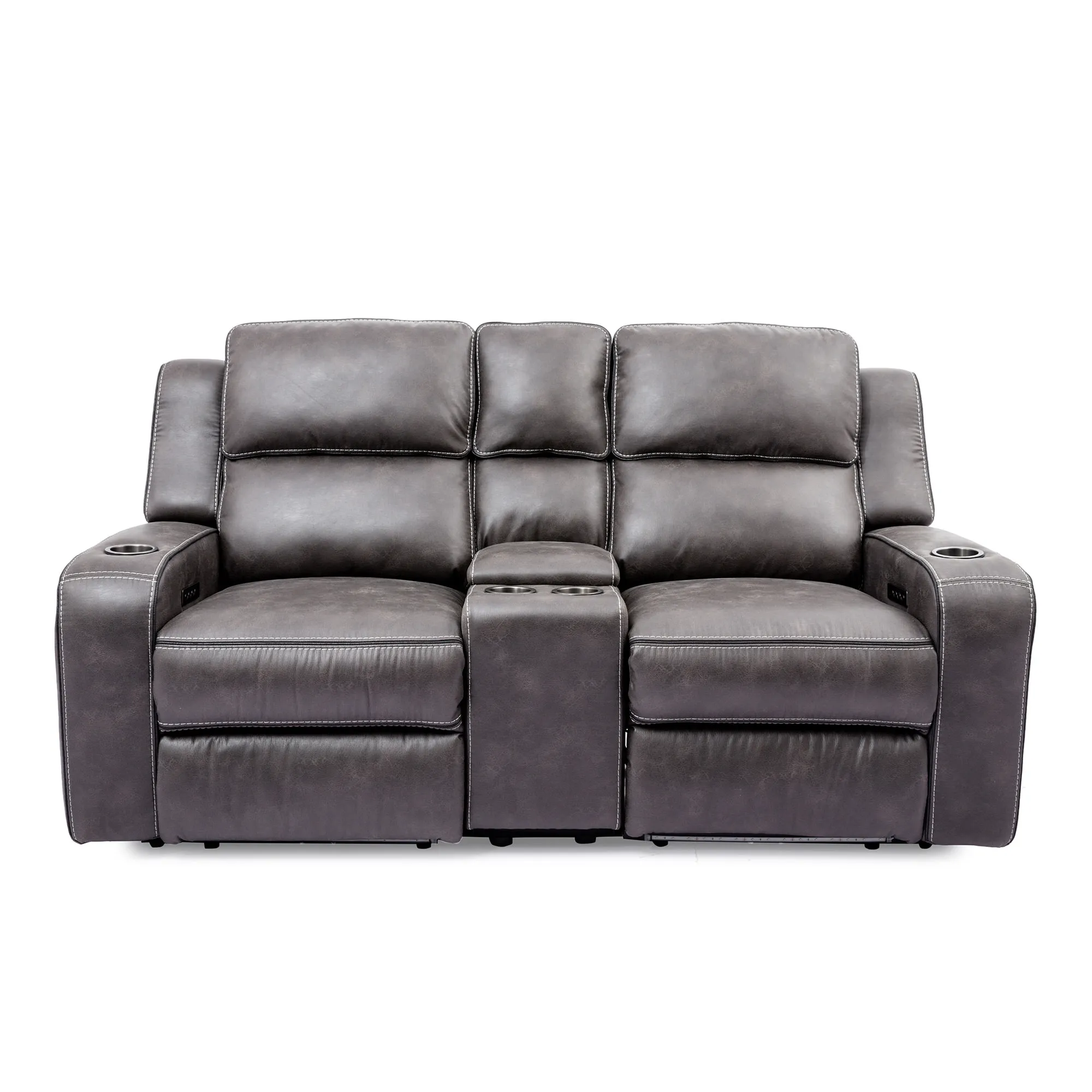 Beacon Power Headrest Reclining Console Loveseat