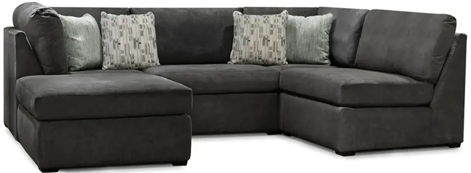 Scottie 4 Piece Modular Sectional (2 Corners and 2 Armless Chairs)