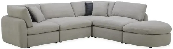 Aria Dove 5Pc Modular Sectional (2Armless Chairs, 2Corners & Ottoman)