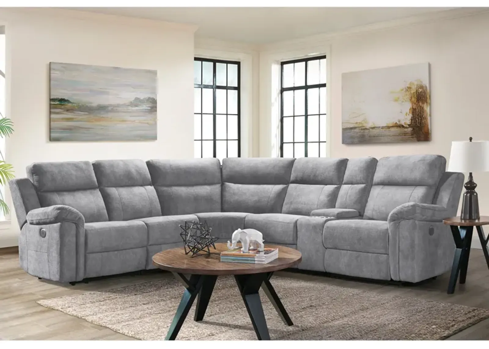 Jefferson 6 Piece Power Reclining Sectional