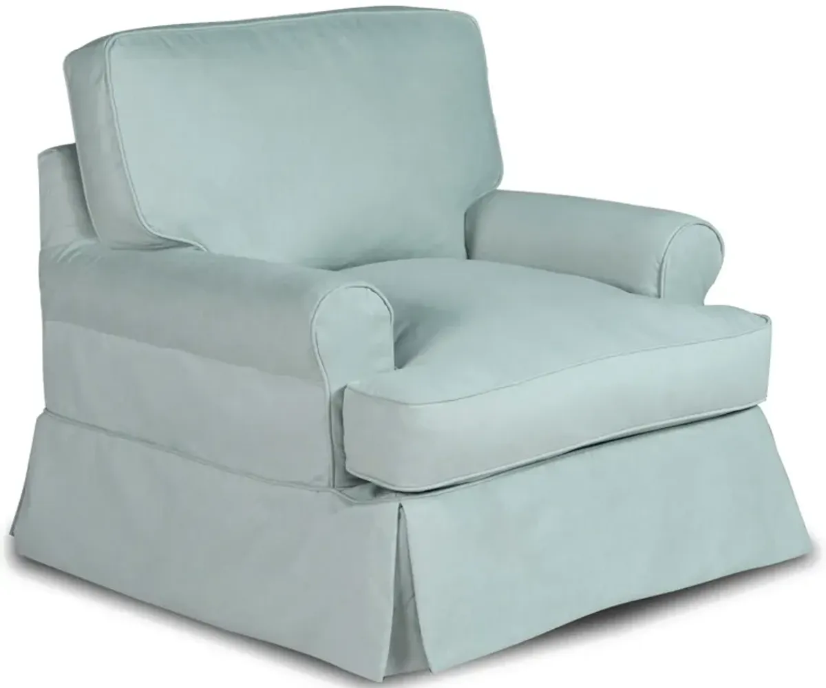 Horizon Light Blue Slipcover Chair