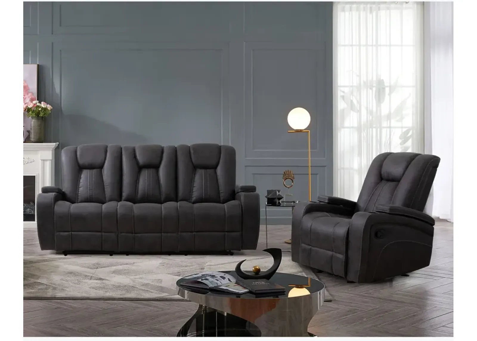 Cowboy Granite 2 Piece Sofa & Recliner