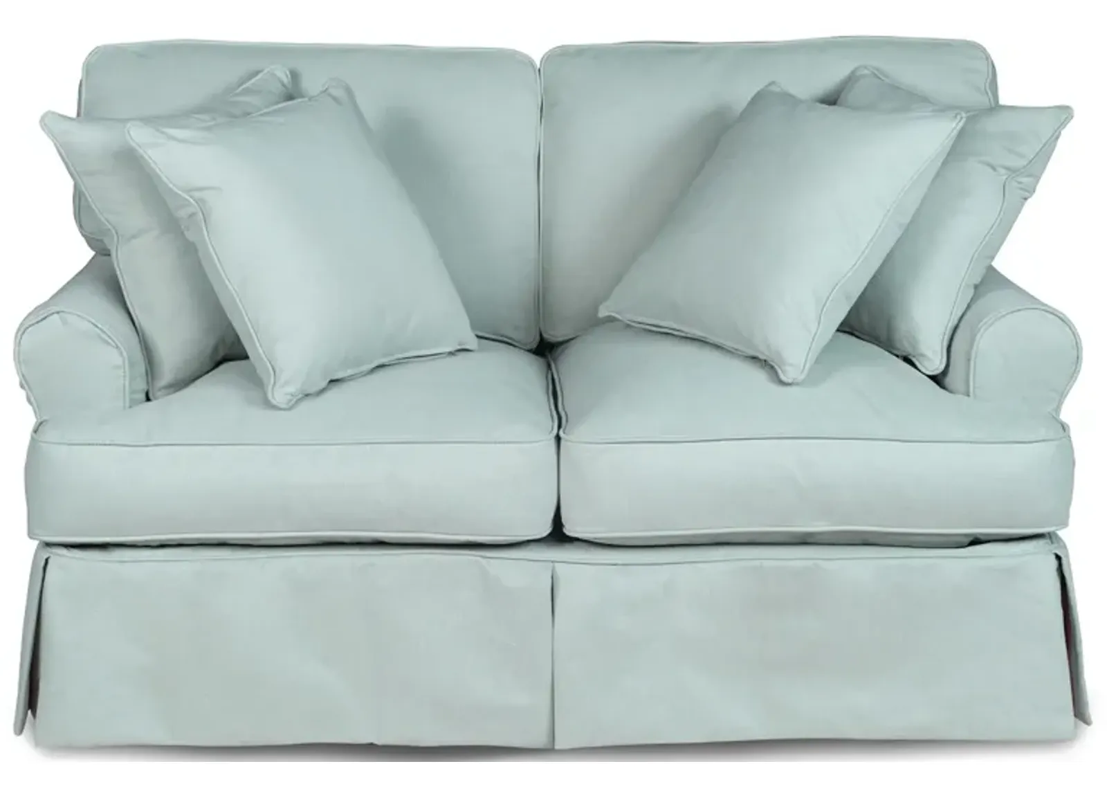 Horizon Light Blue Slipcover Loveseat