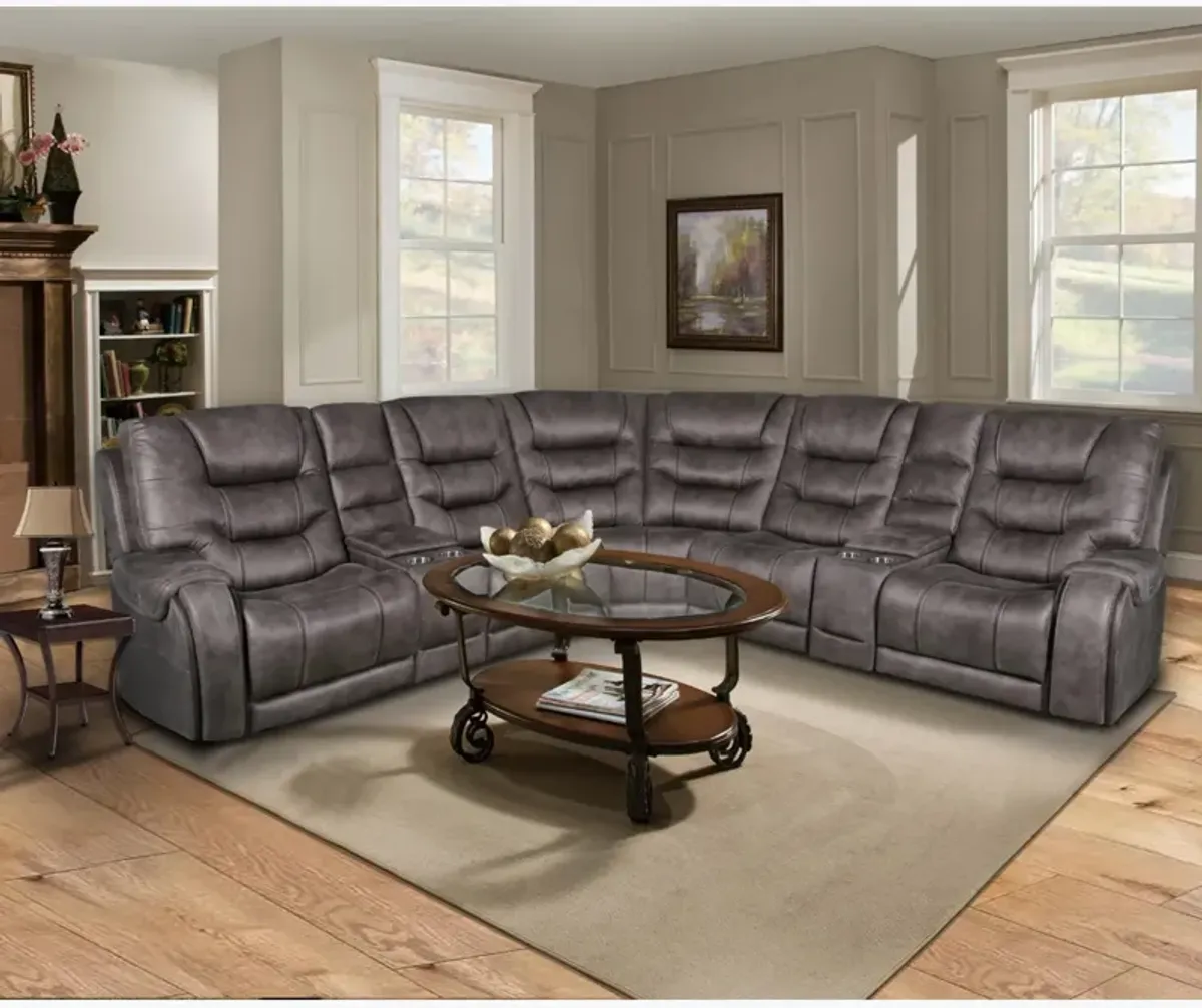 Steel 6 Piece Power Headrest Reclining Sectional